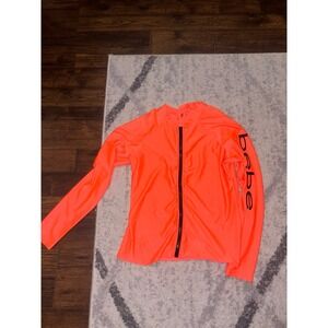 Bebe Neon Orange Long Sleeve Zip Up Swimsuit Cover Up